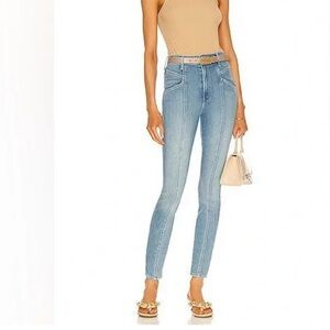 Mother Denim The Seamed Swooner Hover Blowing Kisses‎ Blue Skinny Jeans Size 27